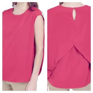 Alfani Inverted Petal-Back Pink Blouse